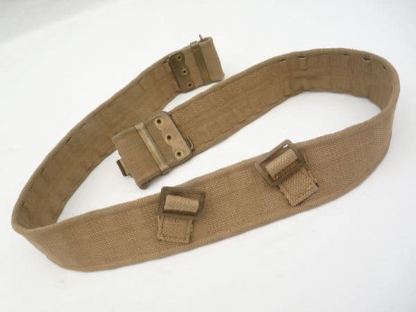 British Pattern 1937 khaki webbing belt,  size L