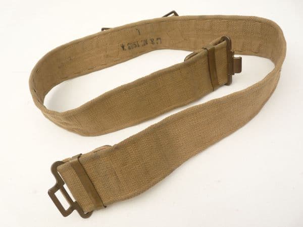 British Pattern 1937 khaki webbing belt, size L