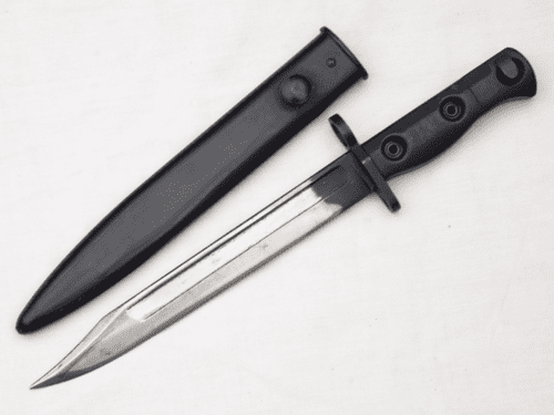 British SLR L1A3 bayonet and scabbard, excellent condition, 1959 dated **SOLD**
