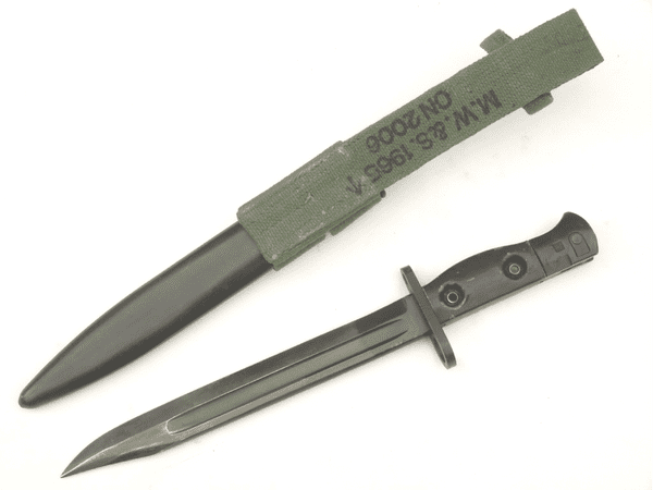 British SLR L1A4  bayonet and scabbard with frog