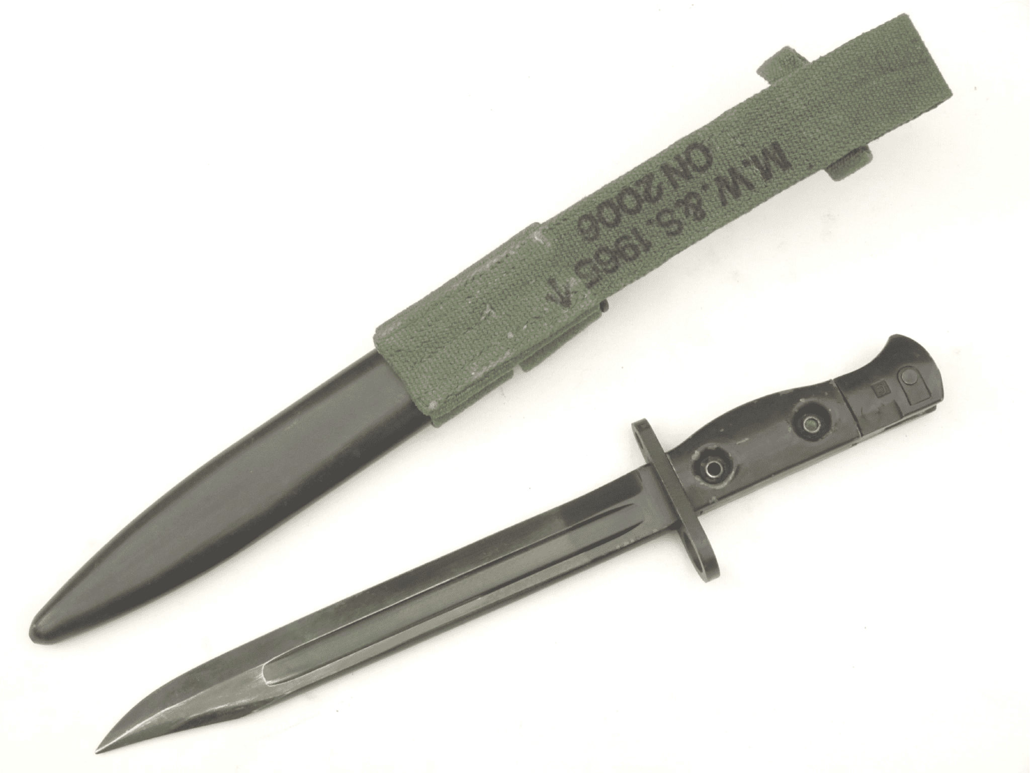 British SLR L1A4 bayonet and scabbard with frog SOLD