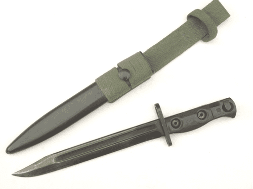 British SLR L1A4 bayonet and scabbard with frog **SOLD**