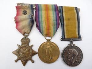 British WW1 'Mons' Trio with rosette to 2/Sussex Regiment **SOLD**