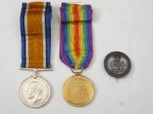 British WW1 Pair with silver Wound badge to King's Royal Rifle Corps. H.A. Braxler.