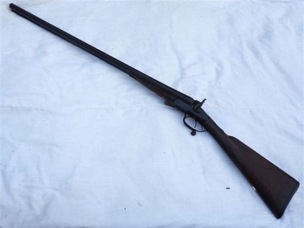 Deactivated 12-bore C.G Edwards hammer shotgun SOLD