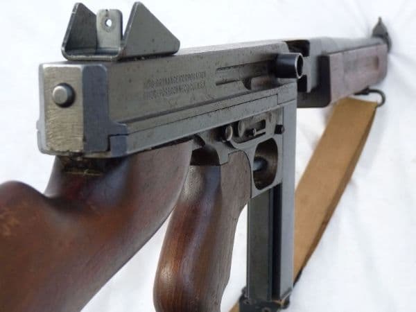 Deactivated American Thompson M1 45 cal smg c/w genuine sling SOLD