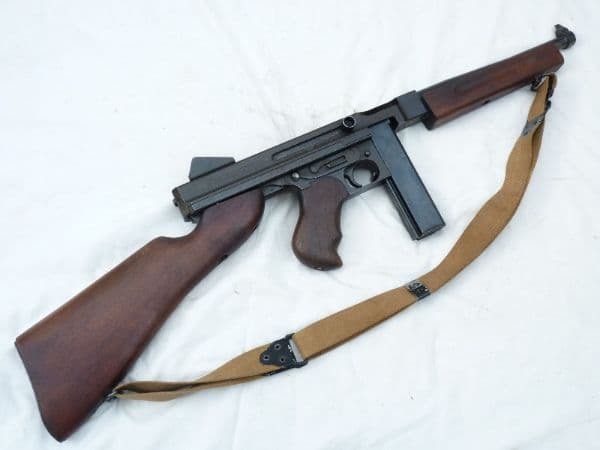 Deactivated American Thompson M1 45 cal smg c/w genuine sling SOLD