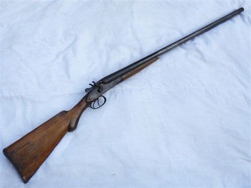 Deactivated Belgian made hammer action 12-bore shotgun SOLD