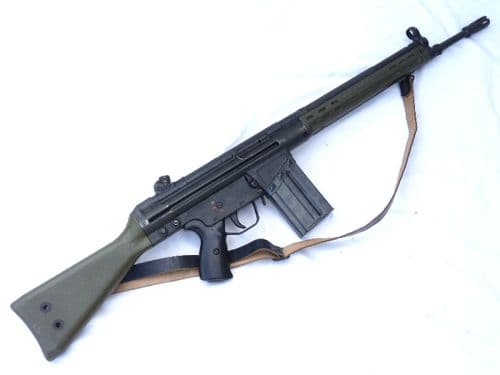 Deactivated German Heckler & Koch G3FS 7.62mm battle rifle, 1968 dated, sliding cocking handle.  **SOLD**