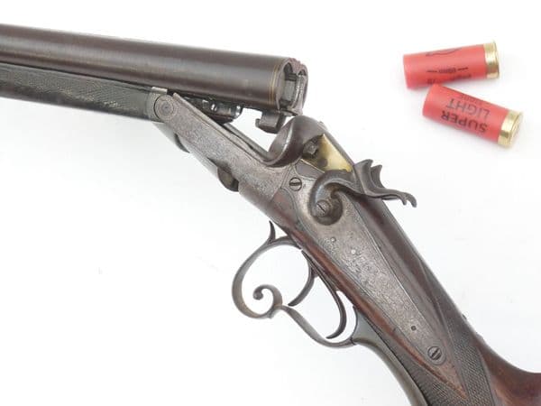 Deactivated German made 12-bore hammer shotgun, underlever breaking, early spec **SOLD**