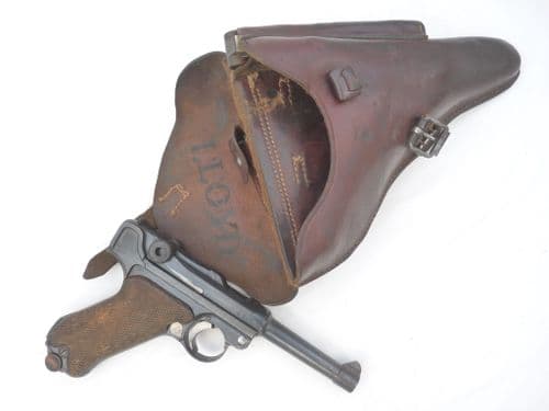 Deactivated Luger P08 Erfurt made pistol and holster set, dated 1917, early spec **SOLD**