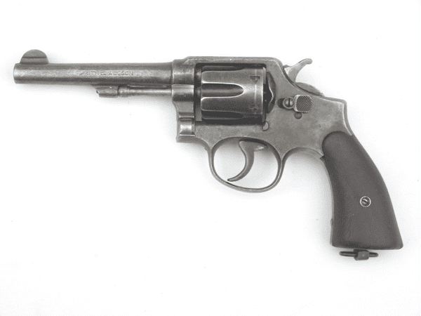 Deactivated Smith and Wesson model 10  'Victory' revolver, clear chambers