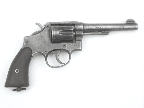 Deactivated Smith and Wesson model 10  'Victory' revolver, clear chambers