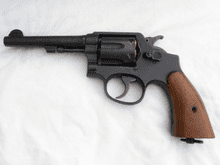 Deactivated Smith and Wesson model 10 Victory revolver, early spec deactivation  **SOLD**
