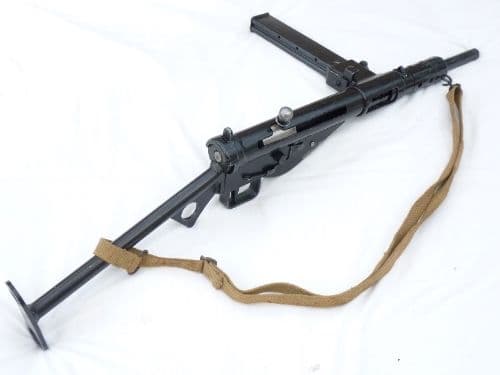 Deactivated Sten mk2 9mm submachine gun, British made with sliding cocking-handle SOLD