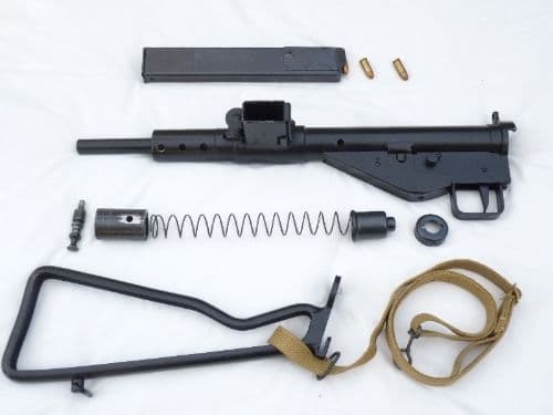 Deactivated Sten mk2 British built submachine gun c/w sling  and sliding cocking-handle SOLD