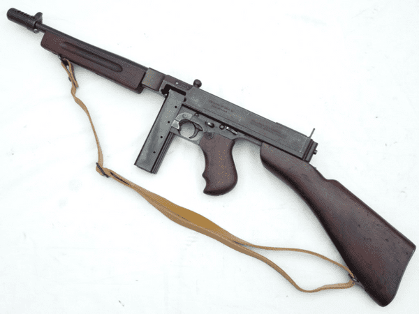 Deactivated Thompson M1928 A1 sub-machine gun, sliding cocking handle  **SOLD**