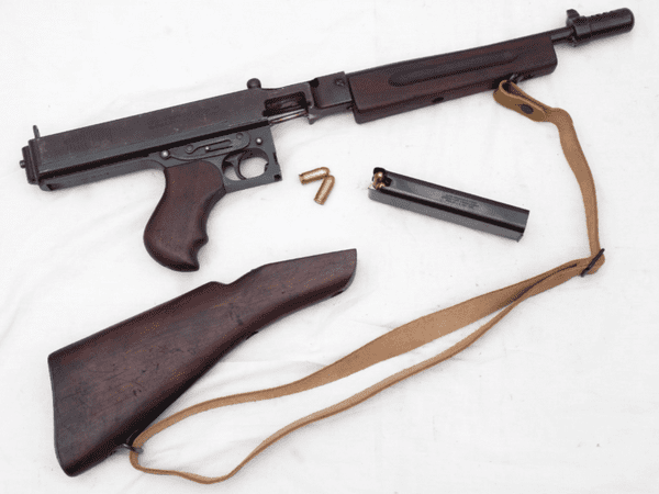 Deactivated Thompson M1928 A1 sub-machine gun, sliding cocking handle  **SOLD**
