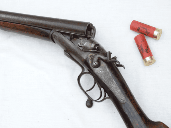 Deactivated W.W. Greener 12-bore hammer shotgun with under-lever breaking  **SOLD**