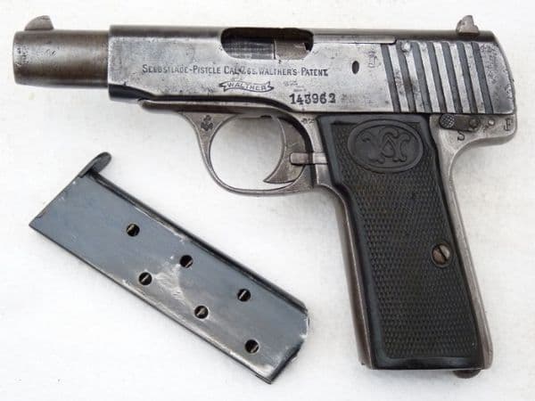 Deactivated Walther Model 4 WW1 issue with 1917 dated holster  **SOLD**