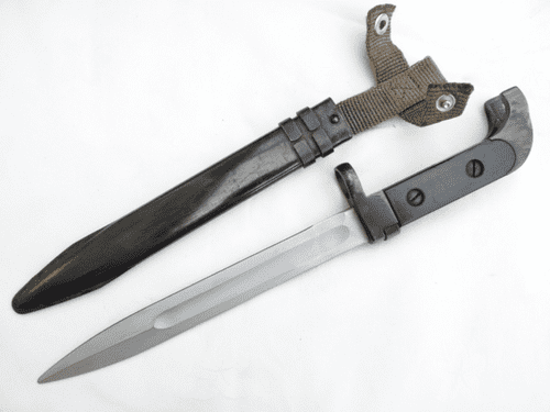 East German AK-47 bayonet, scabbard and belt-hanger, MINT! **SOLD**