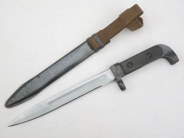 East German AK-47 bayonet, scabbard and belt-hanger **SOLD**