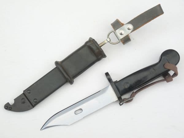 East German Kalashnikov AKM Type 1 bayonet with scabbard and hanger **SOLD**