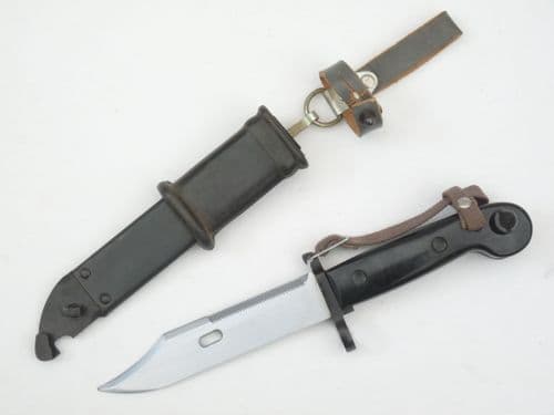 East German Kalashnikov AKM Type 1 bayonet with scabbard and hanger **SOLD**