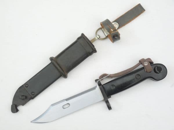 East German Kalashnikov AKM Type 1 bayonet with scabbard and hanger **SOLD**