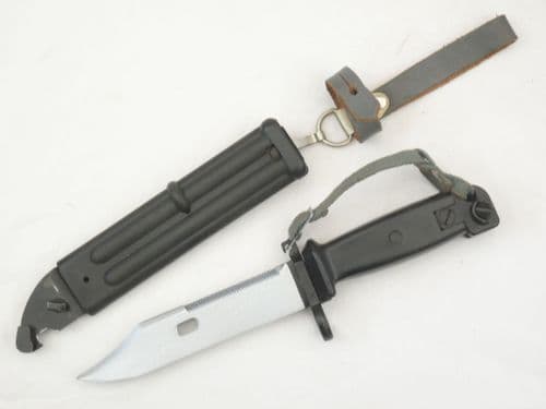 East German made Kalashnikov AKM Type 2 bayonet with scabbard and hanger **SOLD**