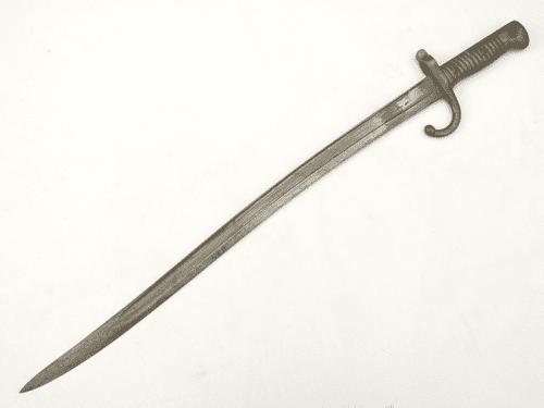 French Chassepot M1866 sword bayonet, no scabbard, Mutzig, 1868 dated **SOLD**