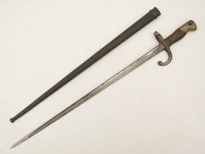 French Gras M1874 bayonet and scabbard 1876 dated **SOLD**