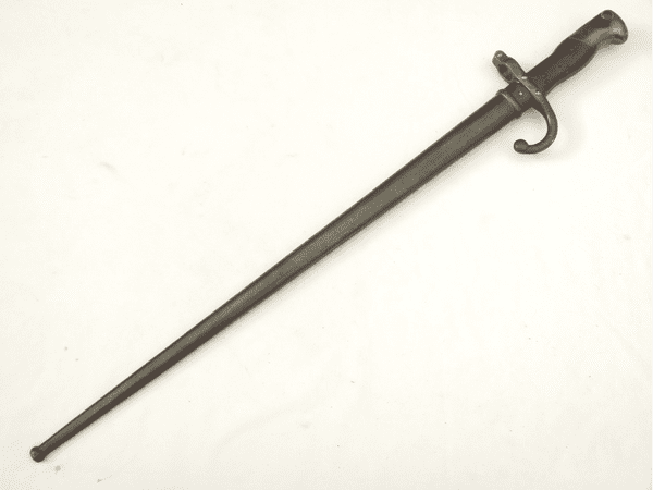 French Gras M1874 bayonet and scabbard 1877 dated, matching s/numbers