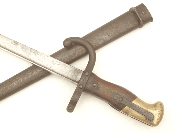 French Gras M1874 bayonet and scabbard 1877 dated, Steyr made