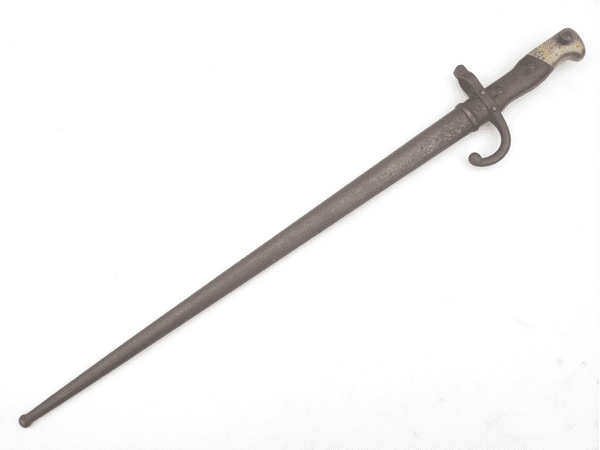 French Gras M1874 bayonet and scabbard 1877 dated, Steyr made