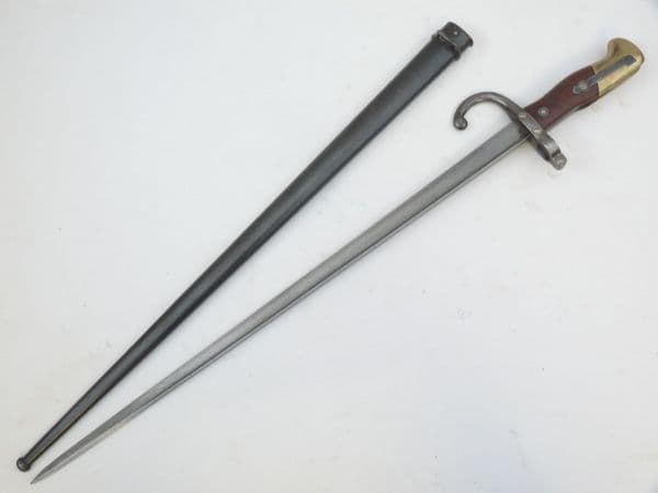 French Gras M1874 bayonet and scabbard 1877 dated,  Steyr made **SOLD**