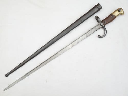 French Gras M1874 bayonet and scabbard 1878 dated, matching serial numbers **SOLD**