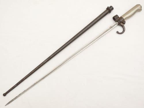 French Lebel M1886 1st type quillon bayonet and scabbard, matched serials **SOLD**