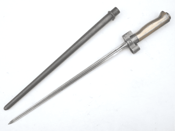 French Lebel M1886/35 cruciform bayonet and scabbard, matched s/numbers