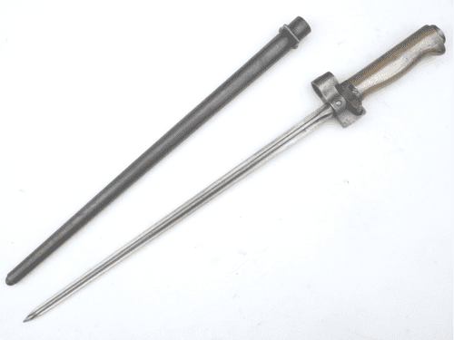 French Lebel M1886/35 cruciform bayonet and scabbard, matched s/numbers