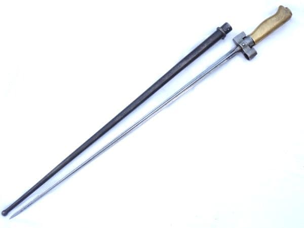 French Lebel M1886 cruciform bayonet and scabbard, vgc  **SOLD**