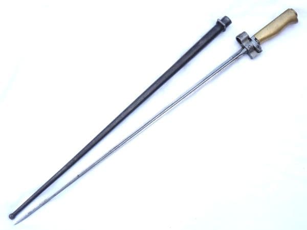 French Lebel M1886 cruciform bayonet and scabbard, vgc **SOLD**