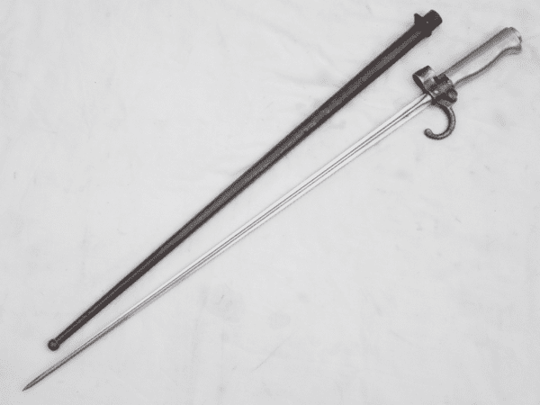 French Lebel M1886 cruciform bayonet with quillon and scabbard /2 **SOLD**