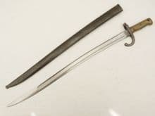 French M1866 sword bayonet and scabbard, 1870 dated, Naval marking. **ON HOLD**