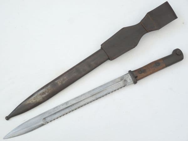 German Ersatz M1914 sawback bayonet, scabbard and frog **SOLD**