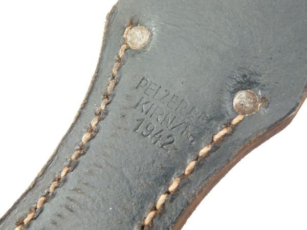 German K98 bayonet leather frog, genuine WW2 issue, 1942 dated **SOLD**