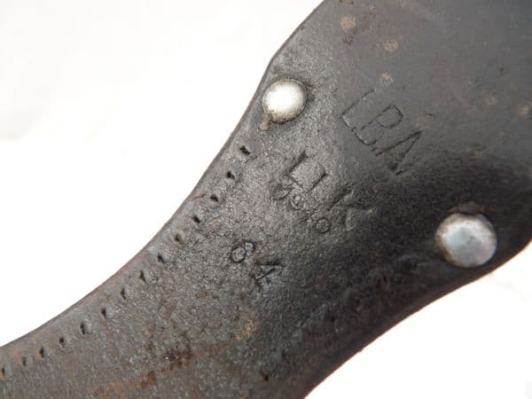German K98 bayonet leather frog, genuine WW2 issue, Luftwaffe LBA marked **SOLD**