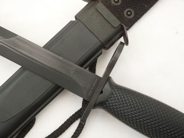 German made M16 and AR15 M7 bayonet and scabbard **SOLD**