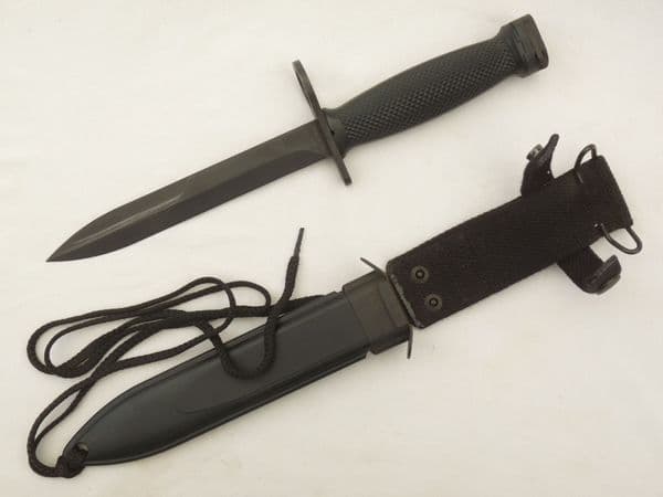 German made M16 and AR15 M7 bayonet and scabbard **SOLD**