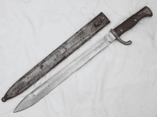 German S1898/05 n/A 'Butcher' bayonet and scabbard, 1916 dated  **SOLD**